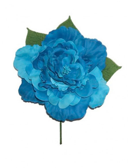 Flor flamenca grande azul
