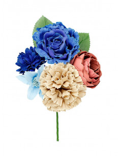 Ramillete flores flamenca azul