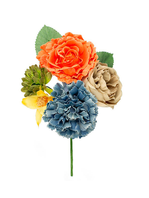 Ramillete flores flamenca naranja