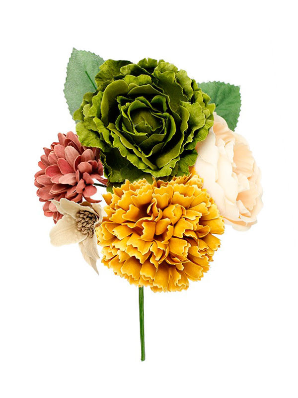 Ramillete flores flamenca verde