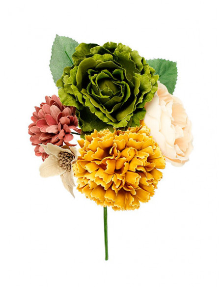 Ramillete flores flamenca verde