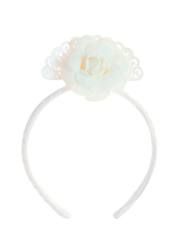 Flor flamenca para bebé blanco