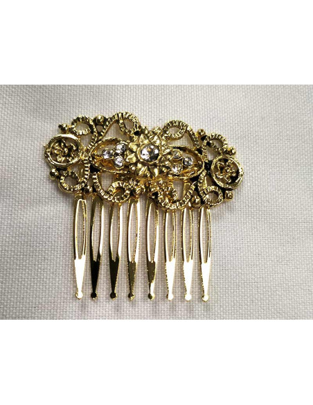 Peineta dorada 14898 blanco