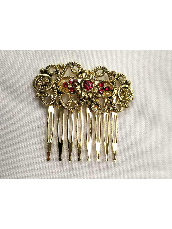 Peineta dorada 14898 roja