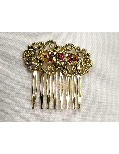 Peineta dorada 14898 roja