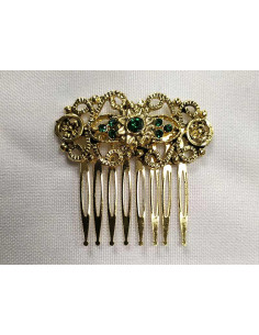 Peineta dorada 14898 verde