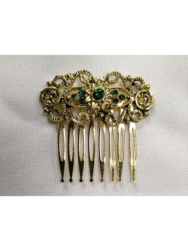 Peineta dorada 14898 verde