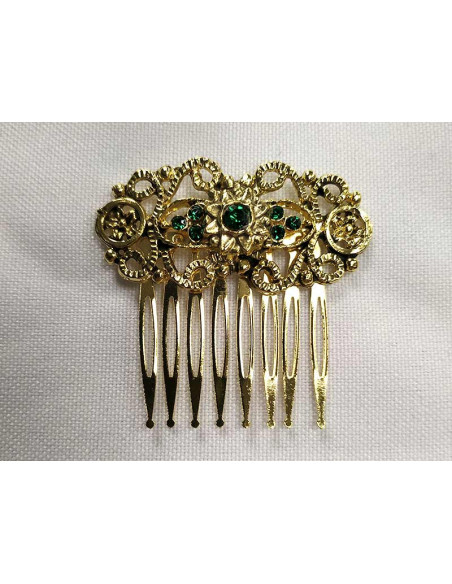 Peineta dorada 14898 verde