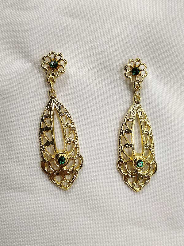 Pendientes regionales dorados 15790 verdes