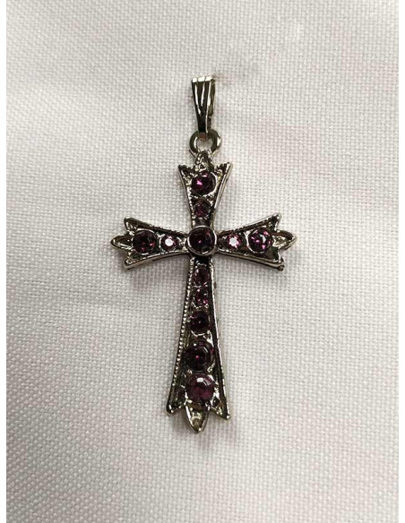 Colgante cruz regional morado