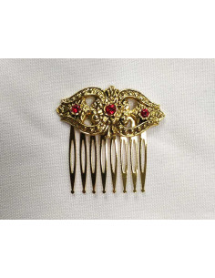 Peineta dorada para traje regional 14259 roja
