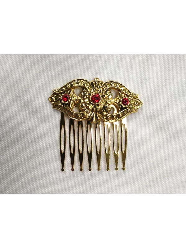 Peineta dorada para traje regional 14259 roja