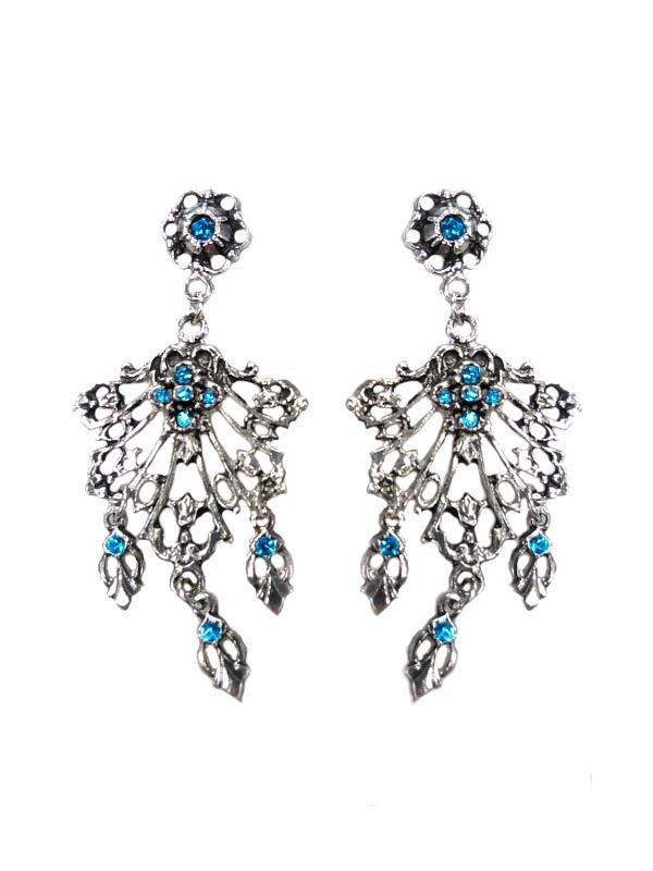 Pendiente regional plata 12956 azul