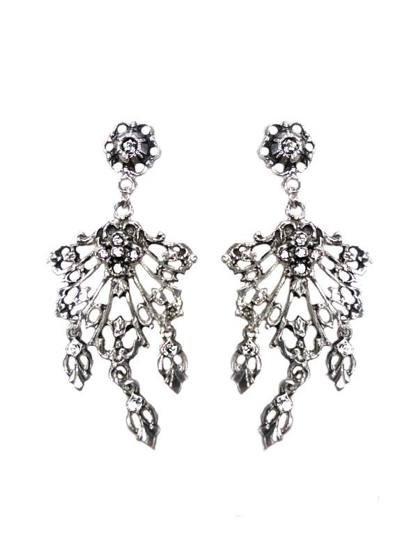 Pendiente regional plata 12956 blanco