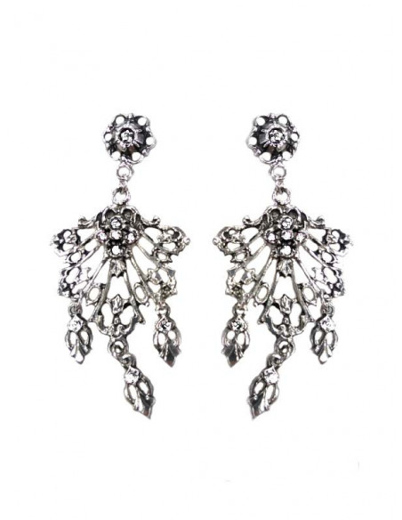 Pendiente regional plata 12956 blanco