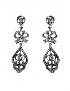 Pendiente regional con lazo 17178 blanco