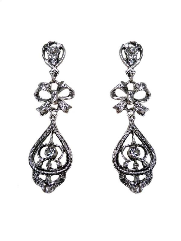 Pendiente regional con lazo 17178 blanco