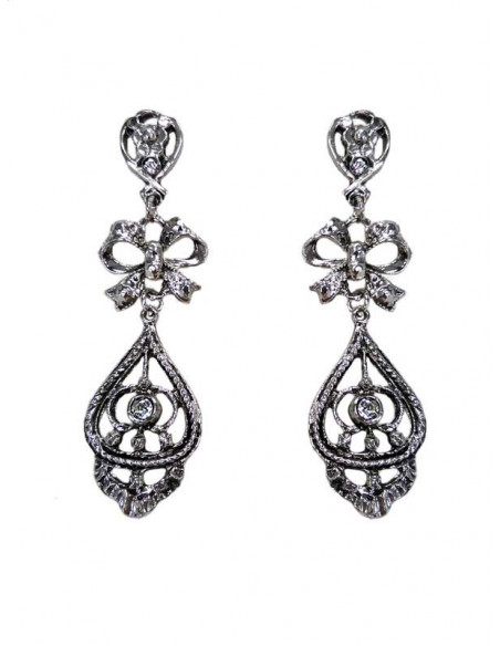 Pendiente regional con lazo 17178 blanco