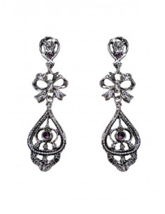 Pendiente regional con lazo 17178 blanco 2