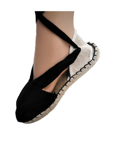 Alpargata regional adulto modelo flor negro