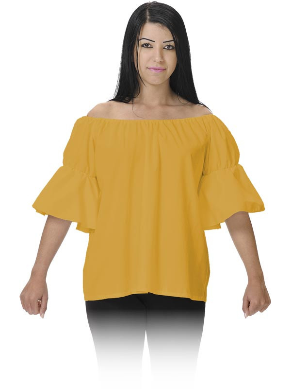 Camisa de tabernera medieval mostaza