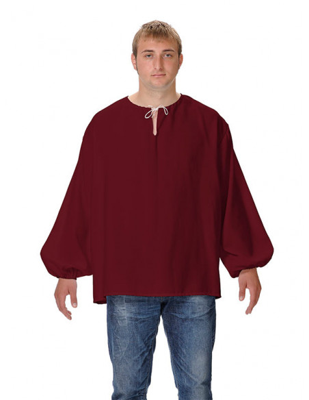 Camisas medievales de mesonero granate