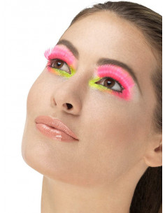 Pestañas neón años 80 fucsia