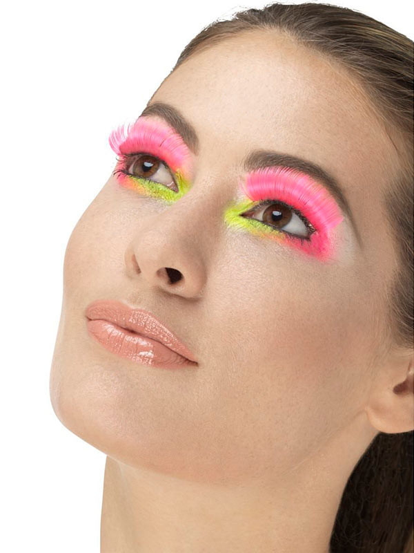 Pestañas neón años 80 fucsia