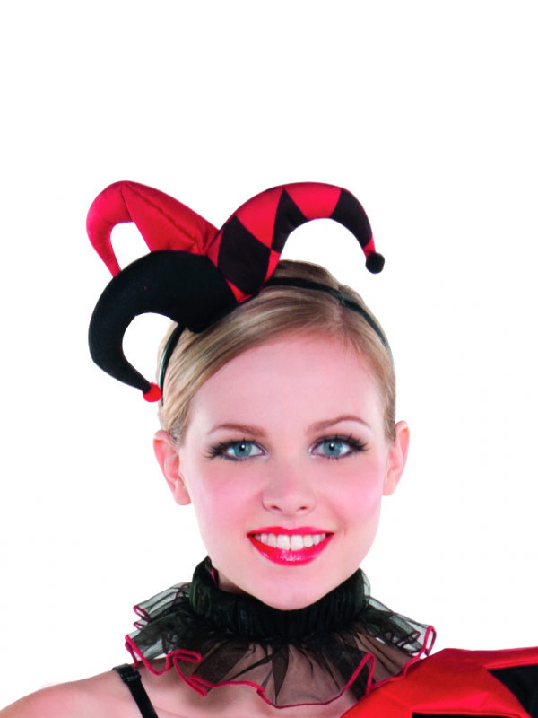 Disfraz Arlequina Jesterina mujer diadema