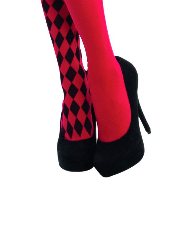 Disfraz Arlequina Jesterina mujer medias