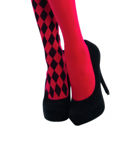 Disfraz Arlequina Jesterina mujer medias