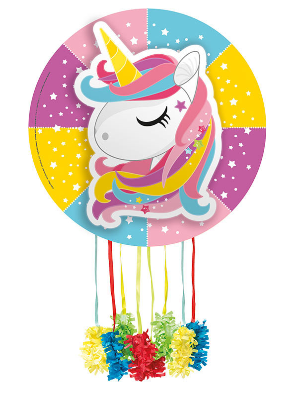 Piñata licorne arc-en-ciel