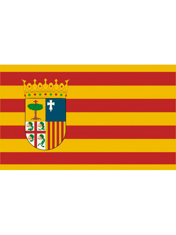Bandera de Aragón con escudo