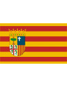 Bandera de Aragón con escudo