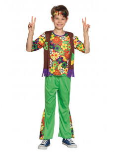 Disfraz hippie flores para niño