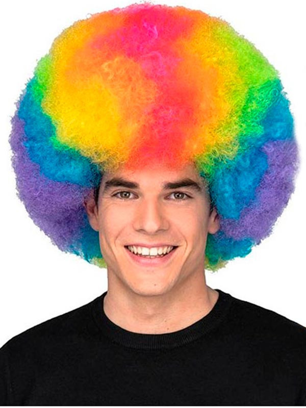 Peluca multicolor afro