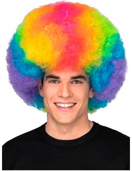 Peluca multicolor afro