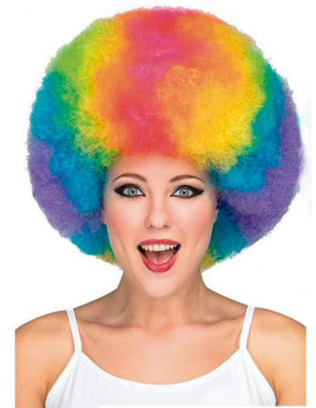 Peluca multicolor afro Unisex