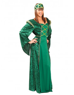 Disfraz Dama medieval verde mujer
