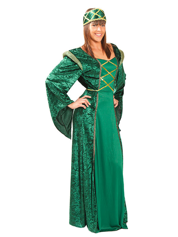 Disfraz Dama medieval verde mujer