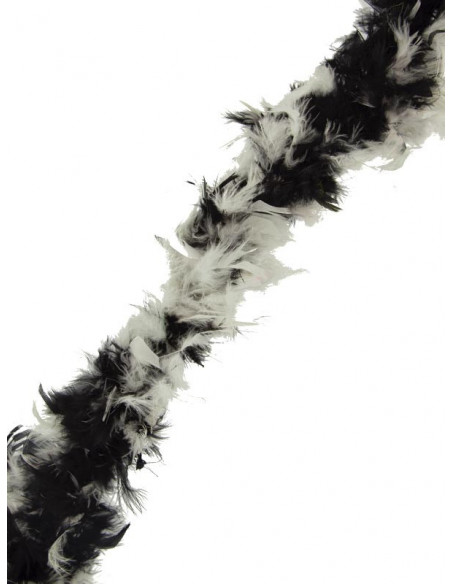 Boa de plumas blanca y negra