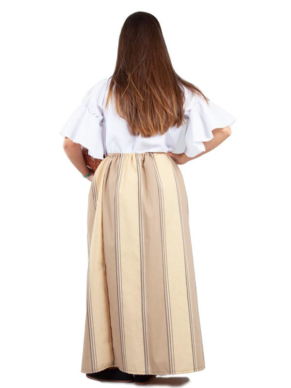 Falda campesina medieval mujer espalda