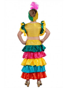 Disfraz Rumbera de colores niña 2
