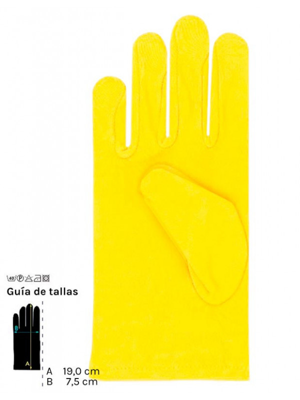 Guantes colores cortos infantil amarillo