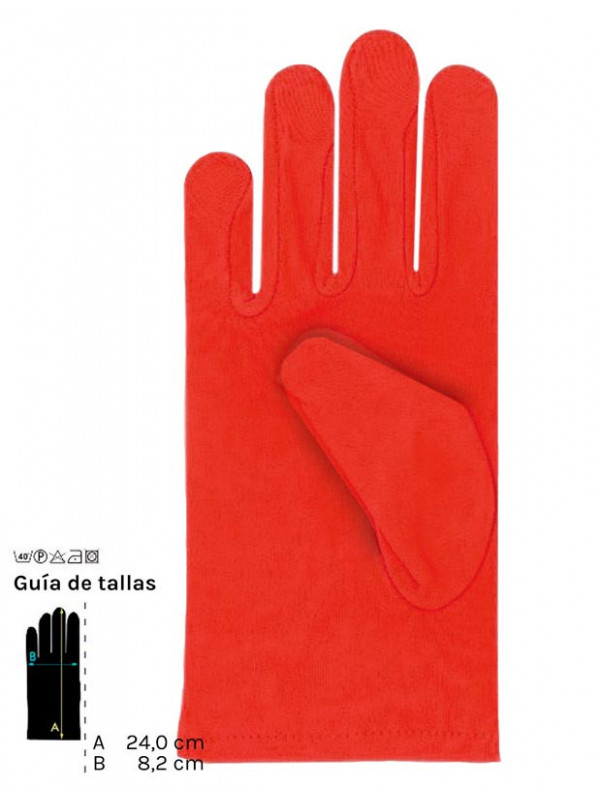 Guantes cortos colores adulto rojo