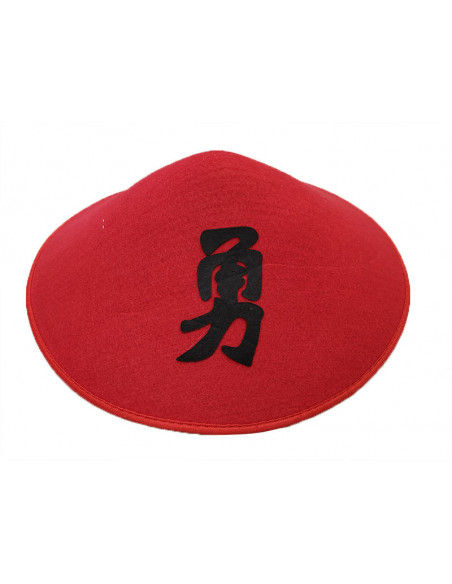 Sombrero chino con letra rojo