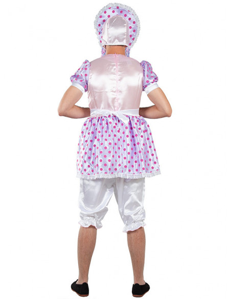 Disfraz muñequita para hombre trasera