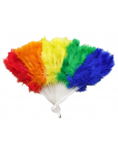 Abanico multicolor de plumas