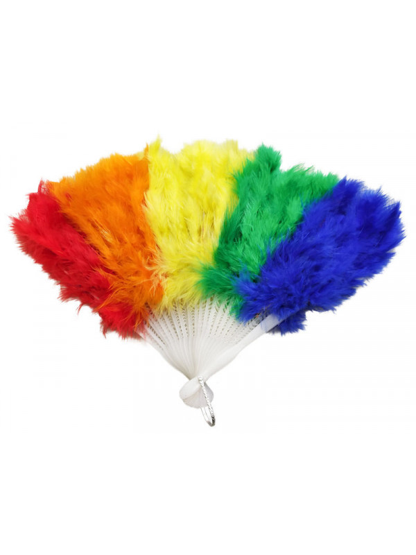 Abanico multicolor de plumas