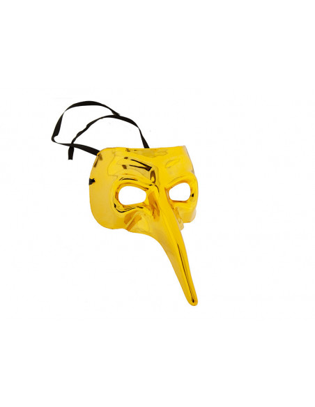 Antifaz veneciano narigudo amarillo